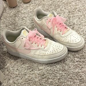 Nike Women's Pink and Cream Sneakers
